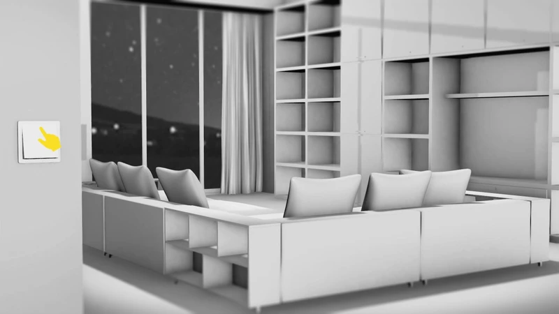 Dimmfunktion für Lichtschalter – 3D-Animation für Brilliant