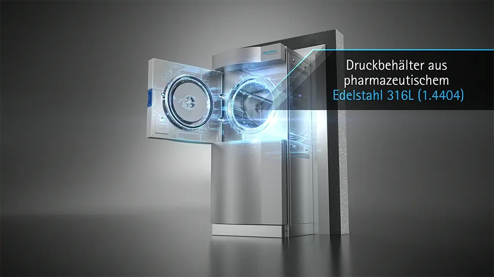 Die Autoklaven-Serie von Systec als 3D-Animation
